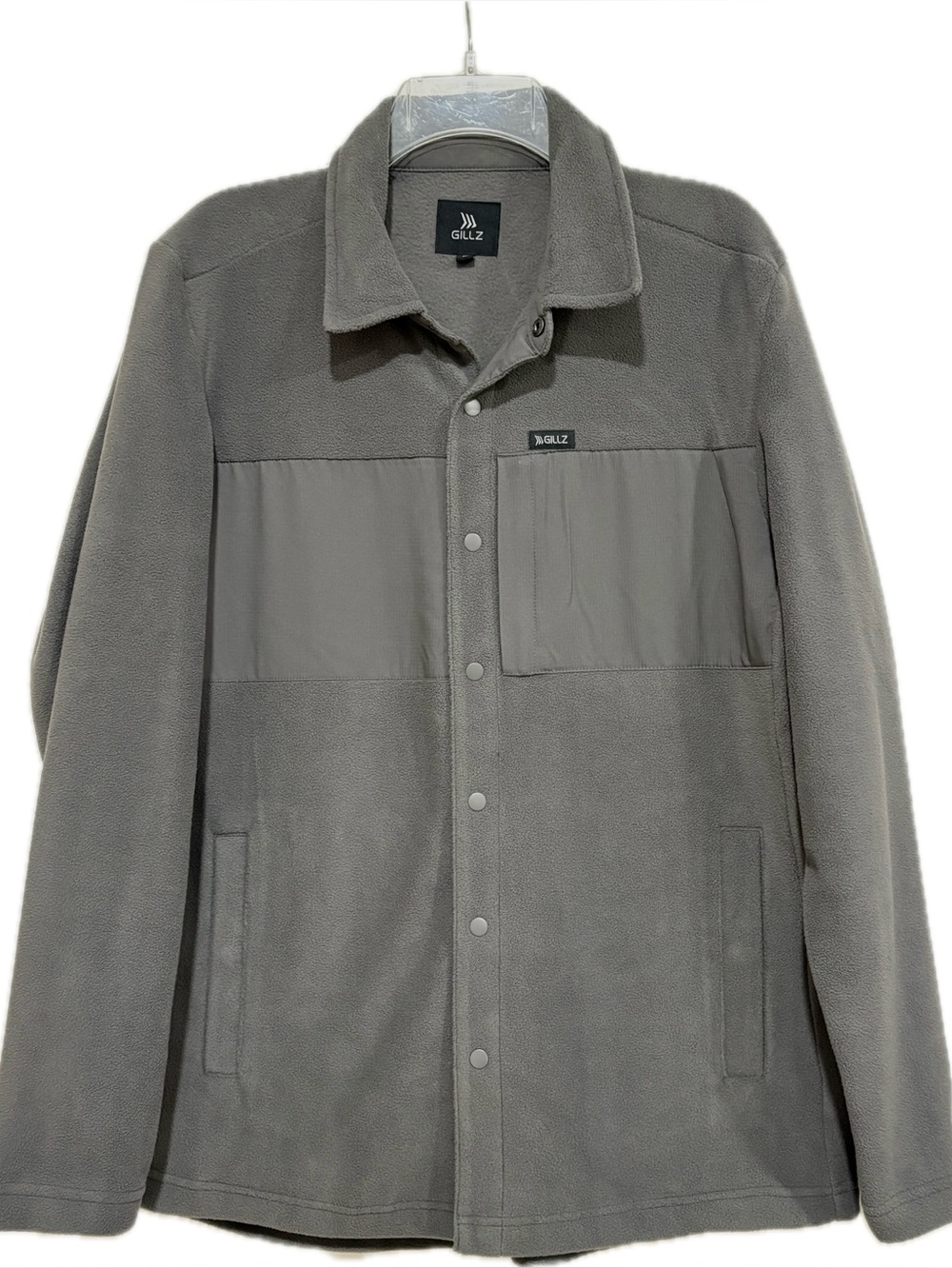 Gillz Crescent Beach Snap Front Fleece Shirt Jacket Men’s M Gray Fishing Outdoor